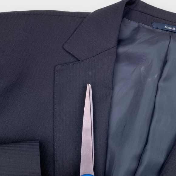 $1107 Z Zegna Blazer Mens 42R Drop 8 Slim Fit Wool 3 Button Jacket Micro Striped - Picture 14 of 15